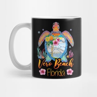 Vero Beach Florida Tie Dye Sea Turtle Vacation Gift For Men Women Mug